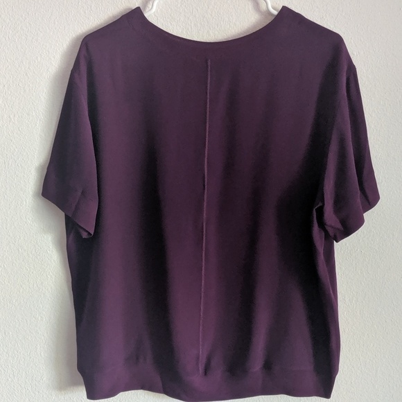 Vince Silk Rib Trim Blouse size L - Picture 7 of 8